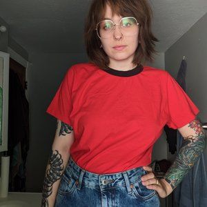 Big Bud Press SAMPLE SALE Red Ringer Tee Size Small